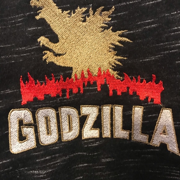 Kids Godzilla Embroidered Zip up Hoodie Jacket - Picture 3 of 5